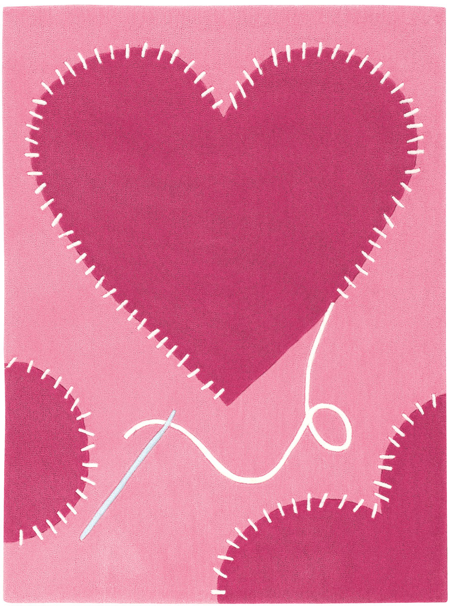 Tapis enfants BAMBINI 6 rose 120x160 Unamourdetapis