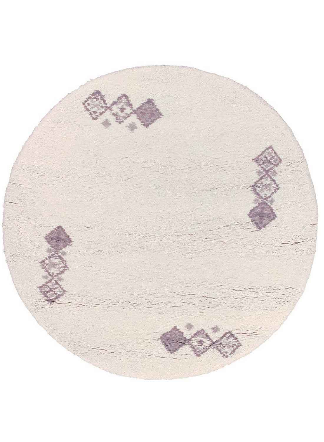 Tapis AKLIM 1 ROND blanc 150x150 Unamourdetapis