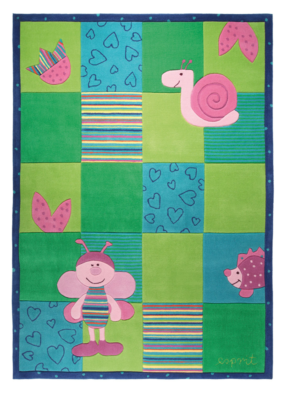 Tapis enfants BEE vert 90x160 Esprit