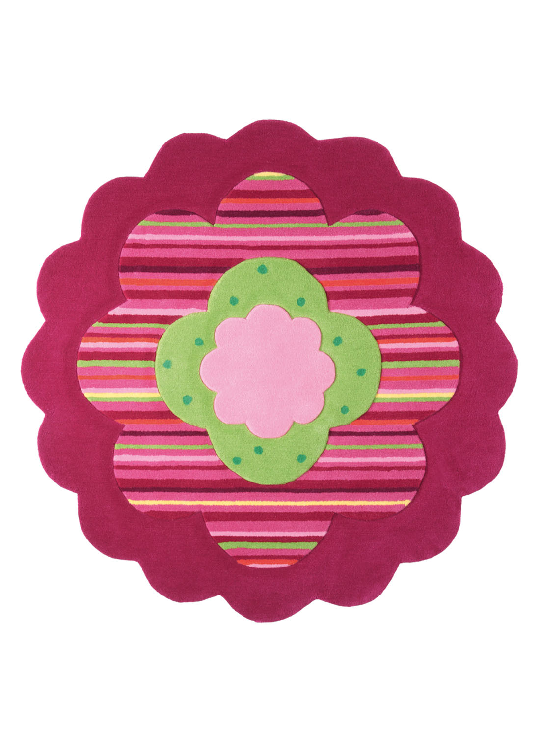Tapis enfants FLOWER SHAPE rose 100x100 Esprit