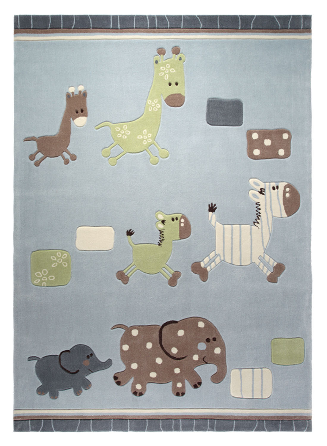Tapis enfants LUCKY ZOO bleu 70x140 Esprit