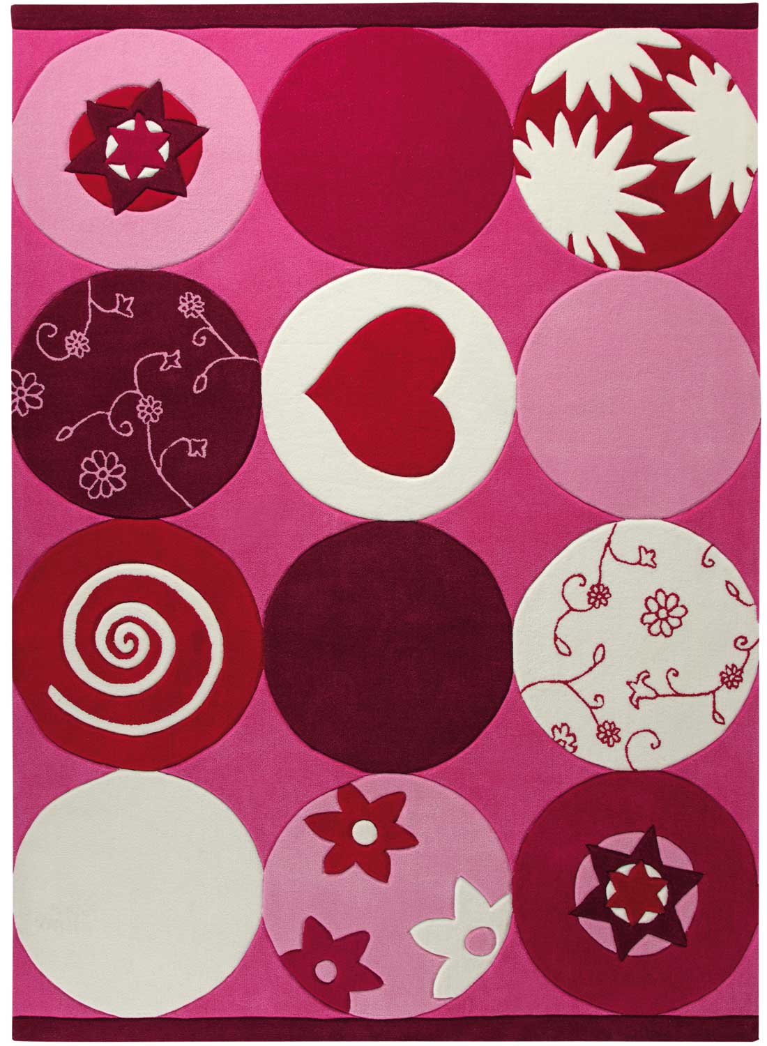 Tapis enfants PINK HEART rose 170x240 Esprit