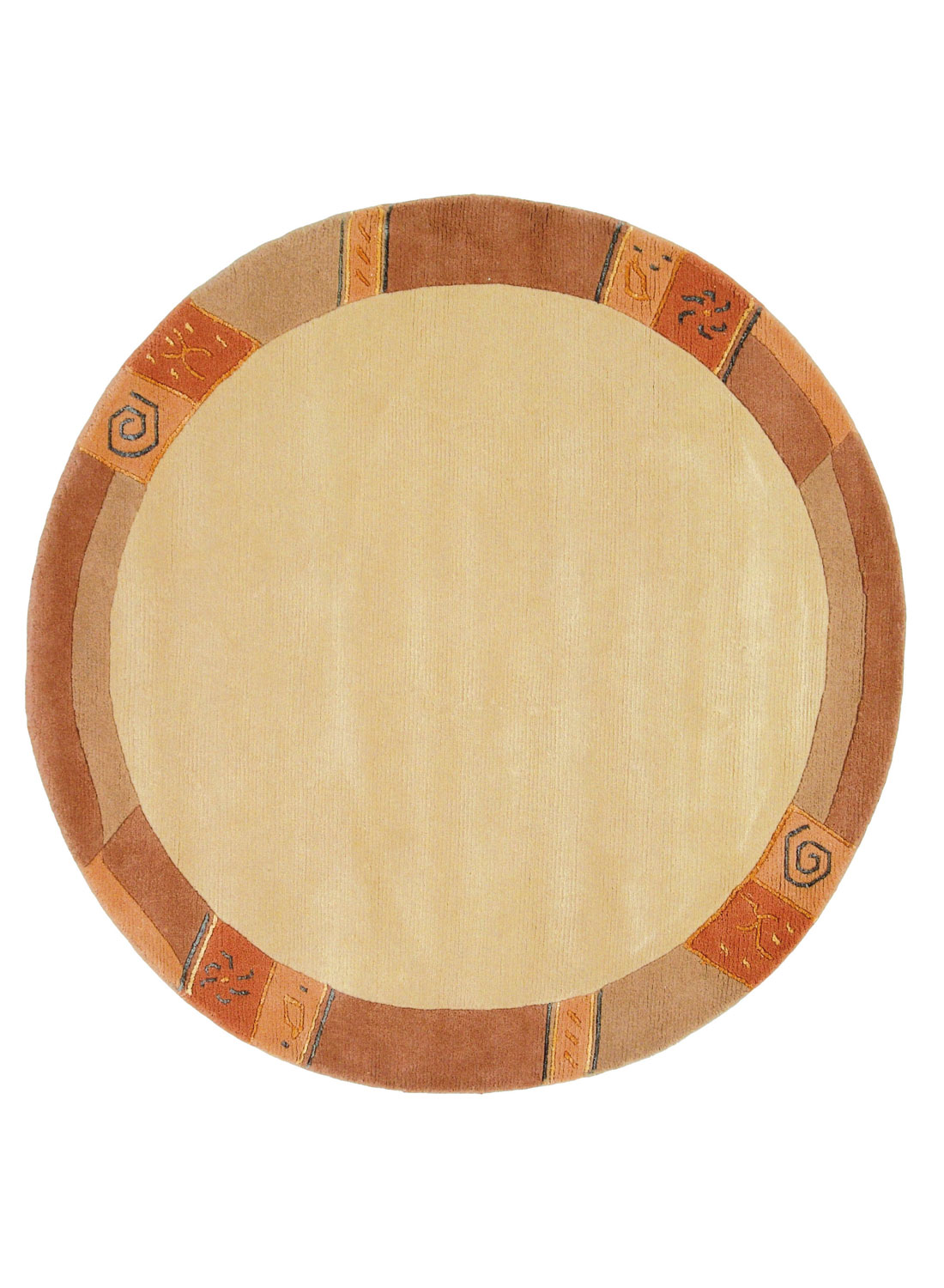 Tapis MANILI ROND vanille 250x250 Unamourdetapis