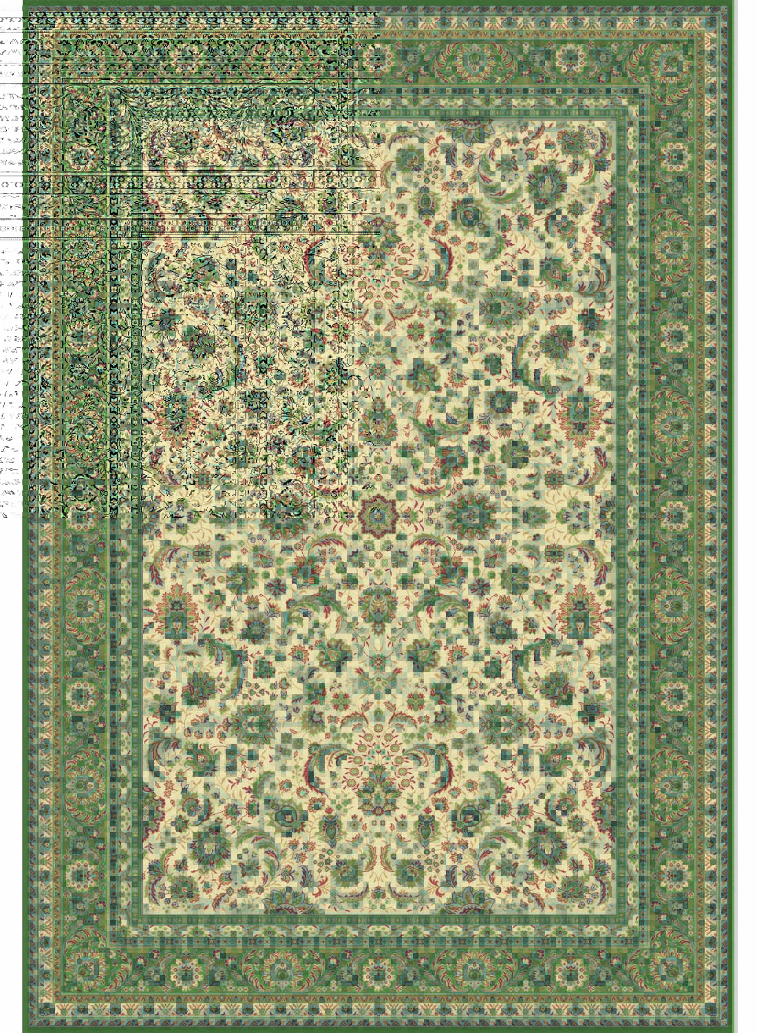 Tapis S KAZBAH 11 vert 170x240 Unamourdetapis