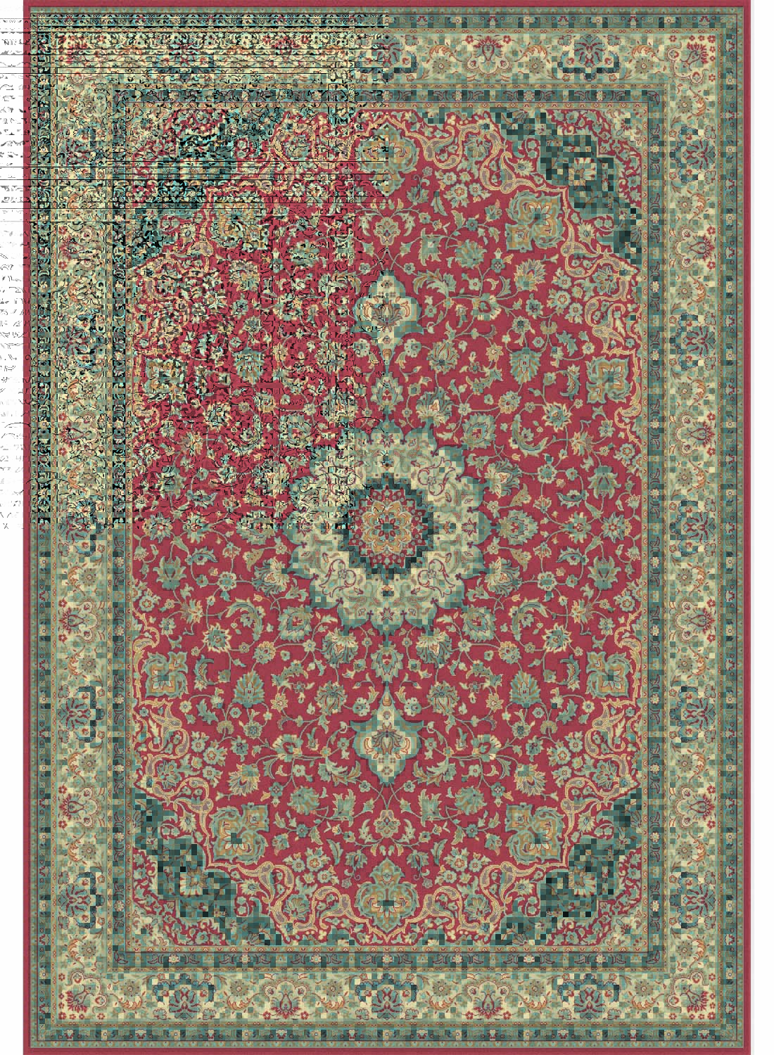Tapis S KAZBAH 4 bordeaux 83x160 Unamourdetapis