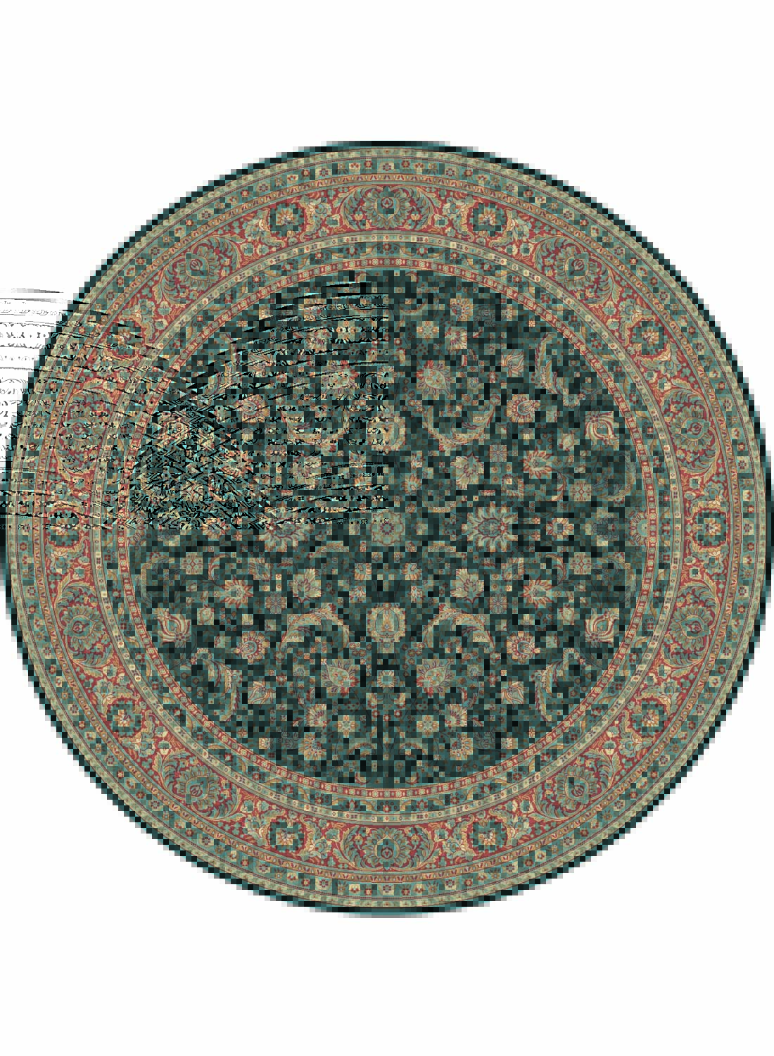 Tapis S KAZBAH ROND 11 noir 200x200 Unamourdetapis