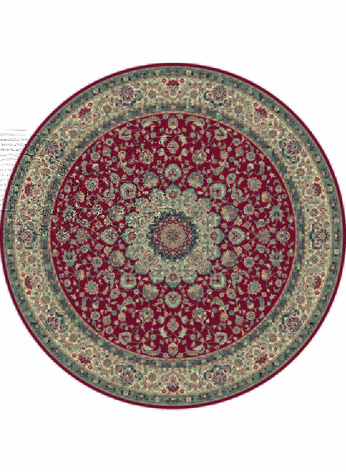 Tapis S KAZBAH ROND 4 bordeaux 200x200 Unamourdetapis