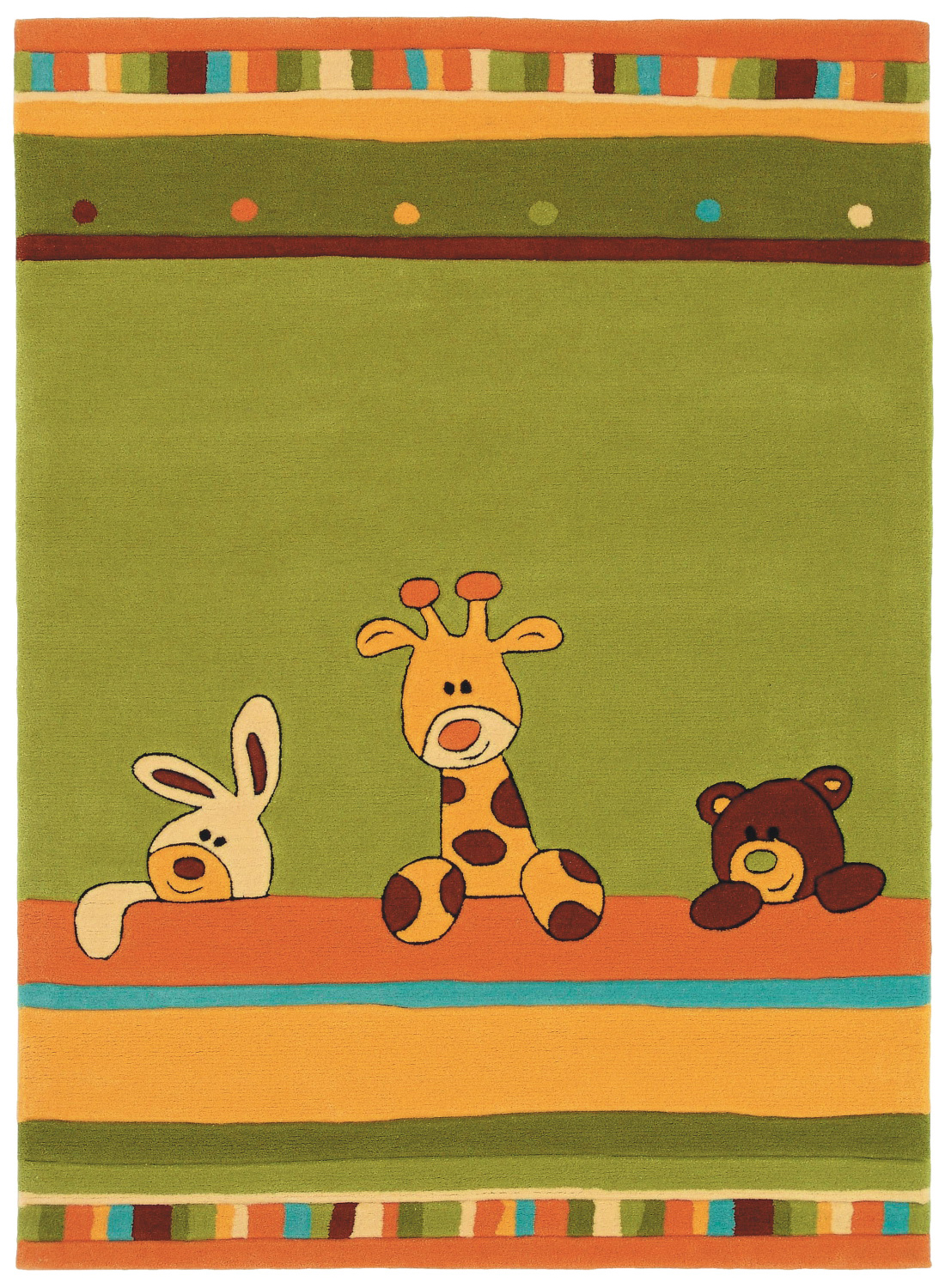 Tapis enfants ANIMAUX vert 120x180 Unamourdetapis