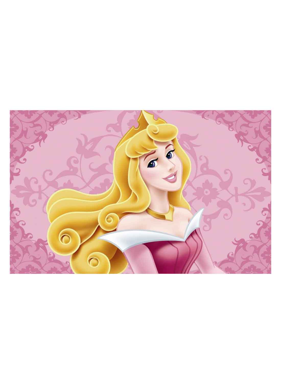 Tapis enfants BELLE AU BOIS DORMANT rose 67x110 Walt Disney