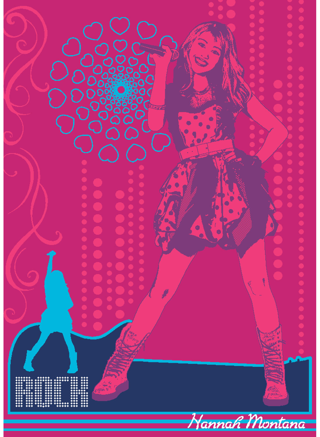 Tapis enfants HANNAH MONTANA rose 95x133 Hanna Montana