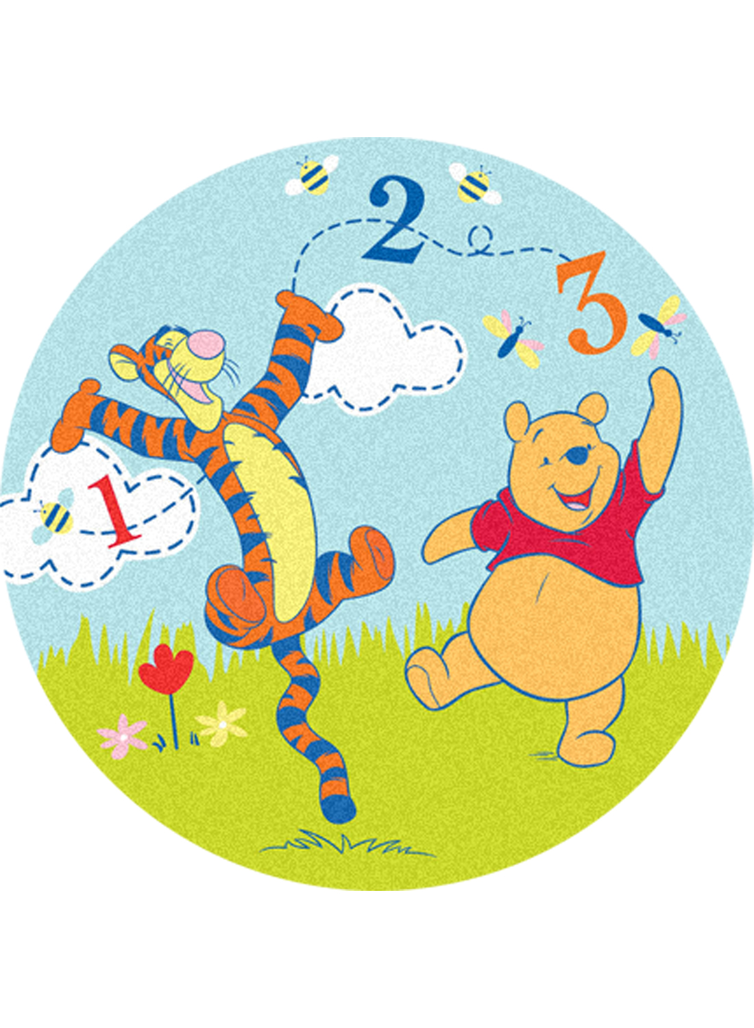 Tapis enfants SHAPED WINNIE TIGROU bleu 80x80 Winnie