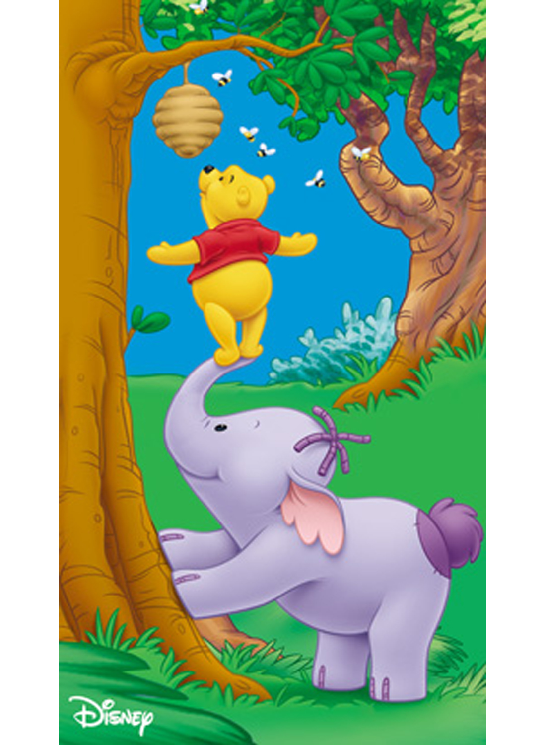 Tapis enfants WINNIE WOOD vert 80x140 Winnie