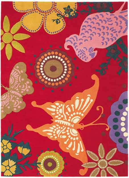 Tapis XIAN BUTTERFLY rouge 120x180 Brink and Campman