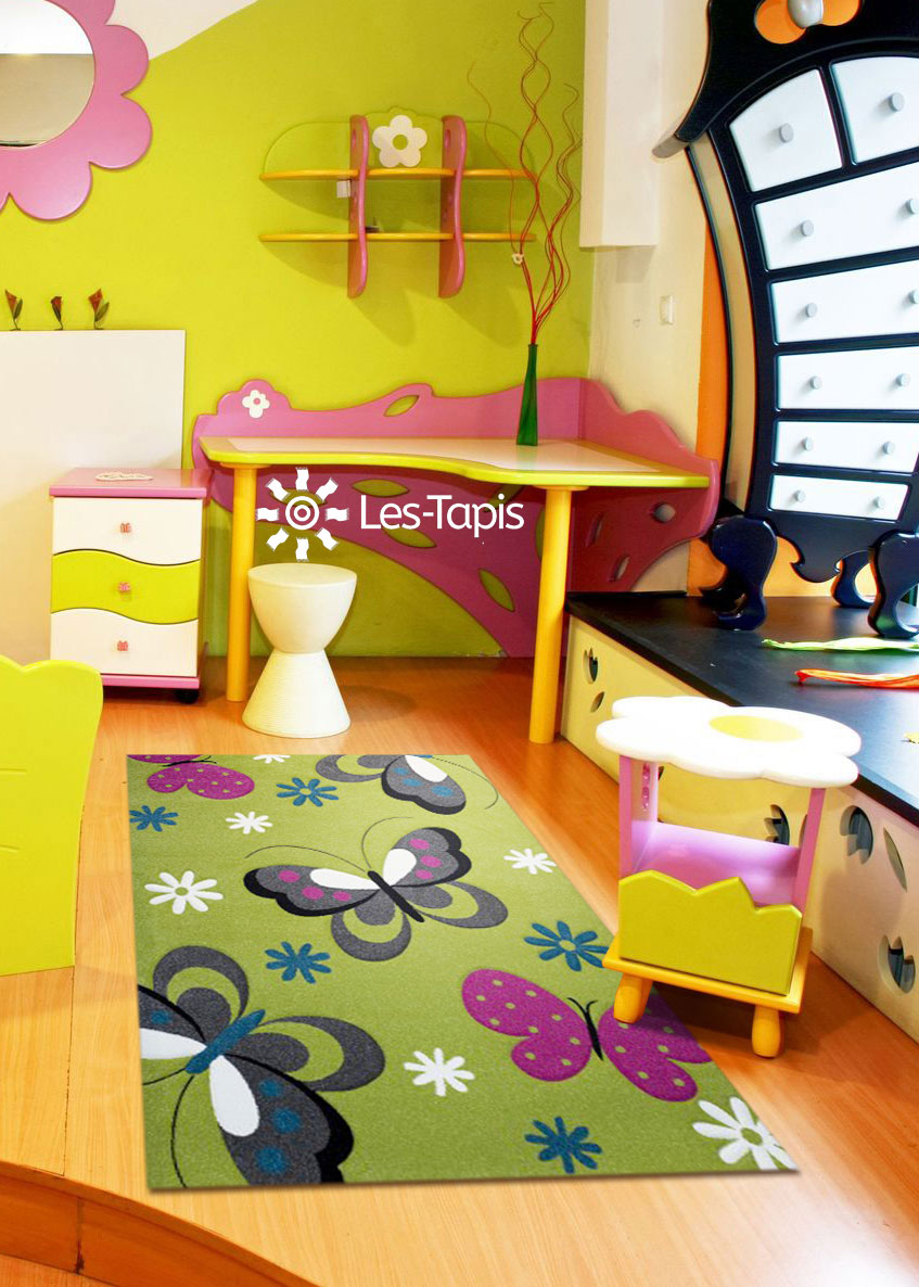 Tapis chambre enfant kids papillons en polypropylène, par ...