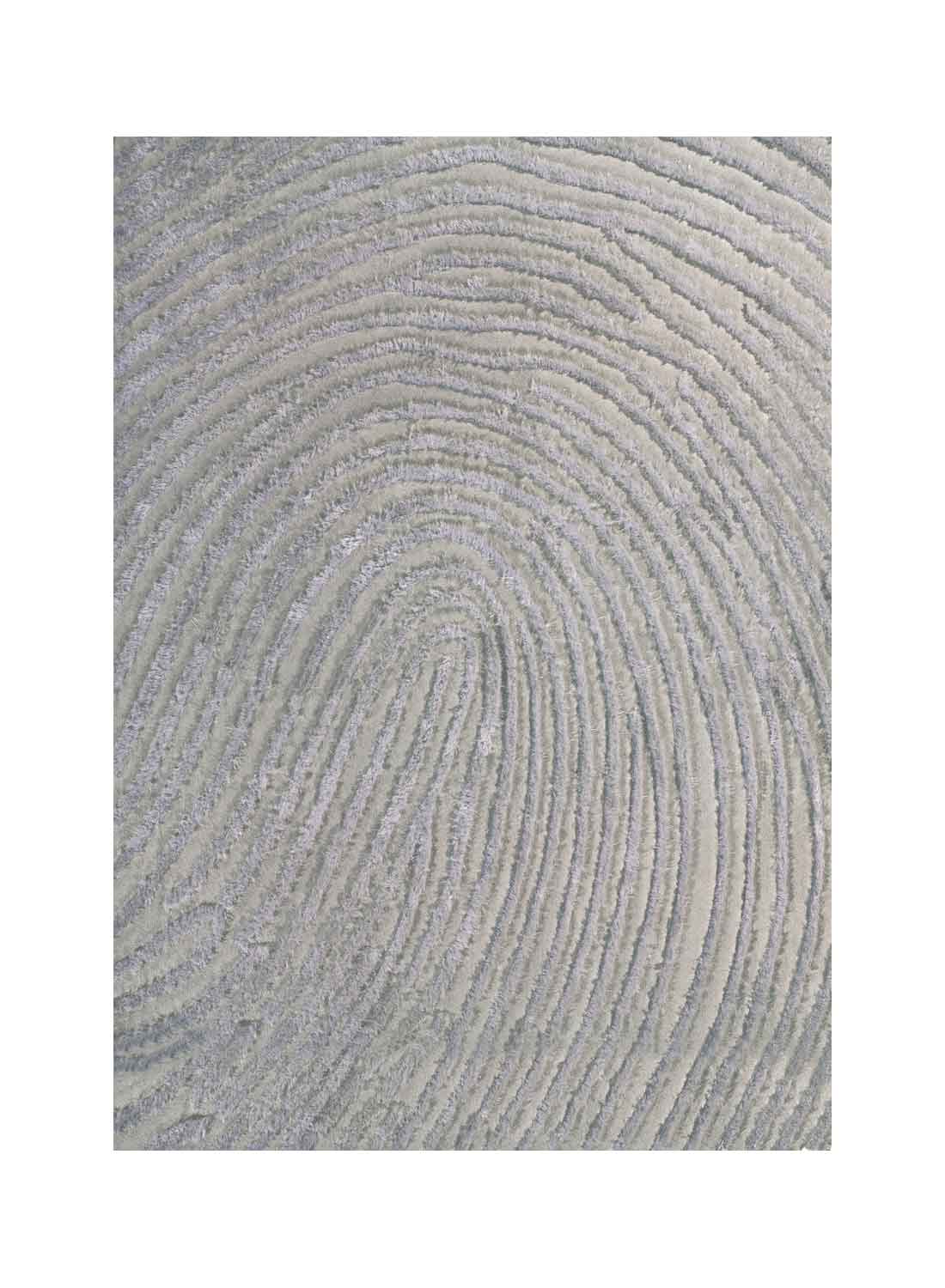 Tapis Salon Empreinte Fingerprint Gris Clair