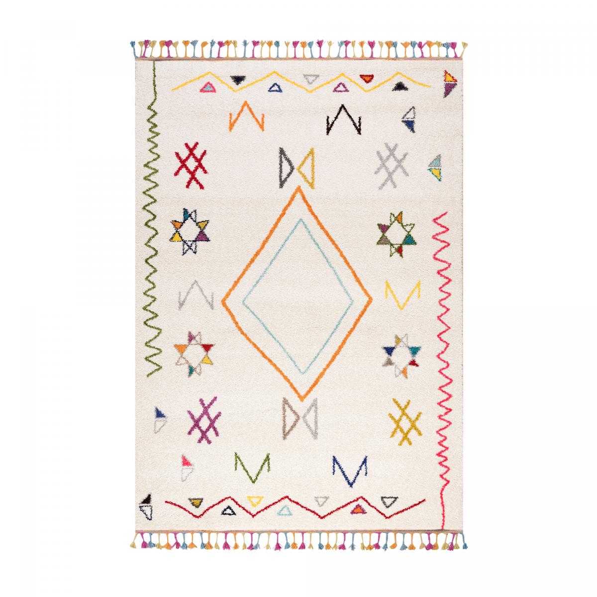 Tapis berbère tissé motif ethnic LYN5 JADIDA