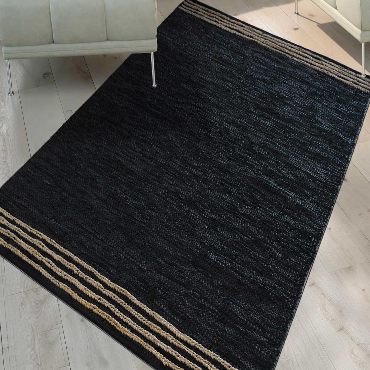Tapis kilim fait main en cuir motif simple CUIRLINE — vue 3
