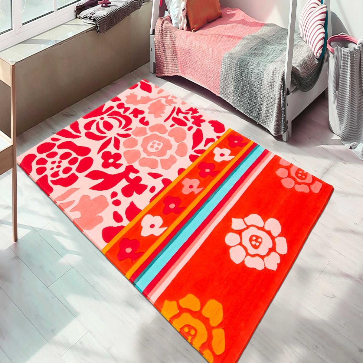 Tapis Chambre fait main en acrylique motif géométrique JOYLA — vue 3