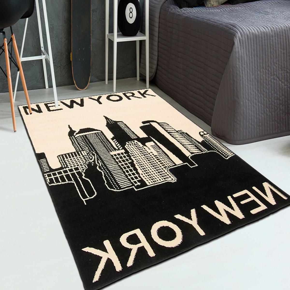 Tapis salon et chambre tissé motif fresque NEW YORK CITY — vue 3