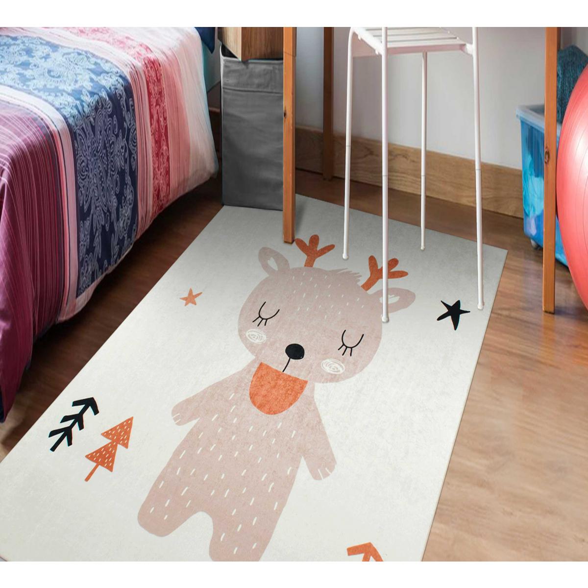 Tapis enfant tissé motif animaux RENNE — vue 3