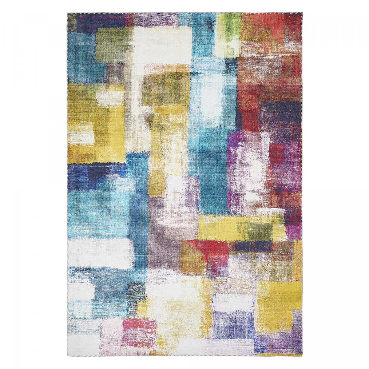 Tapis salon et chambre tissé motif faux uni NIKEL — vue 3