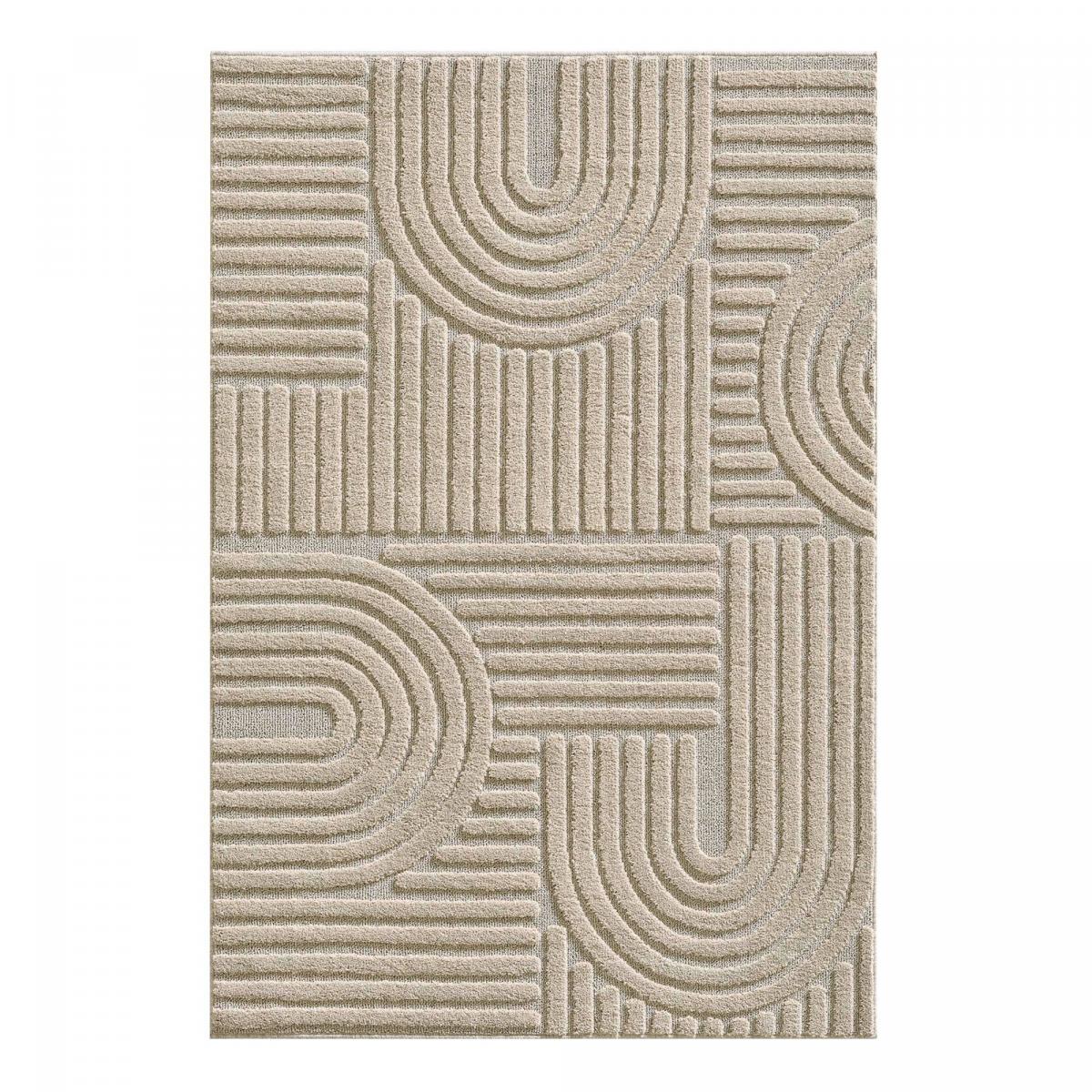 Tapis salon au motif géométrique en relief, moderne et élégant, NOOR