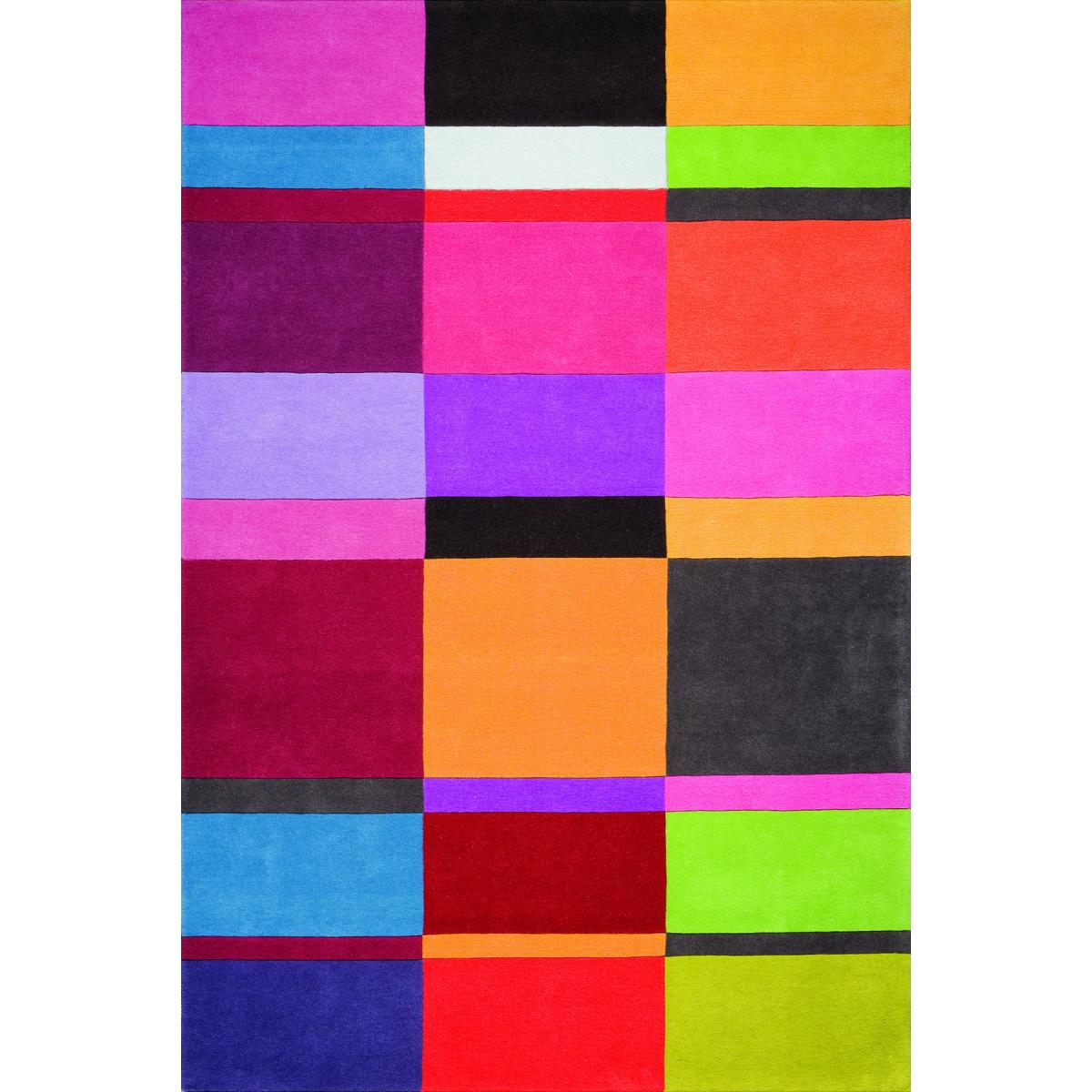 Tapis salon et chambre fait main en laine motif géométrique LOVE 4