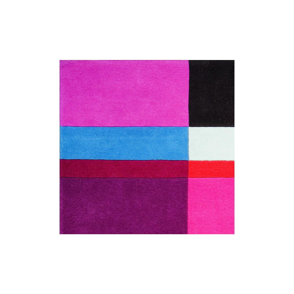 Tapis salon et chambre fait main en laine motif géométrique LOVE 4 — vue 4