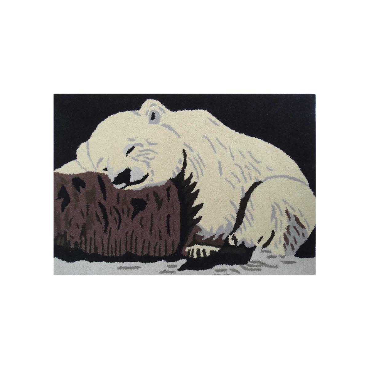 Tapis enfant fait main en laine OURS