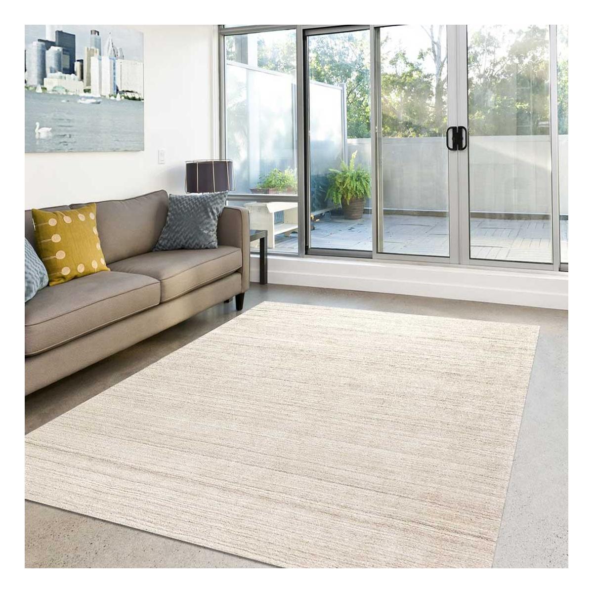 Tapis salon et chambre fait main en viscose motif uni TRAFOR 5 — vue 3