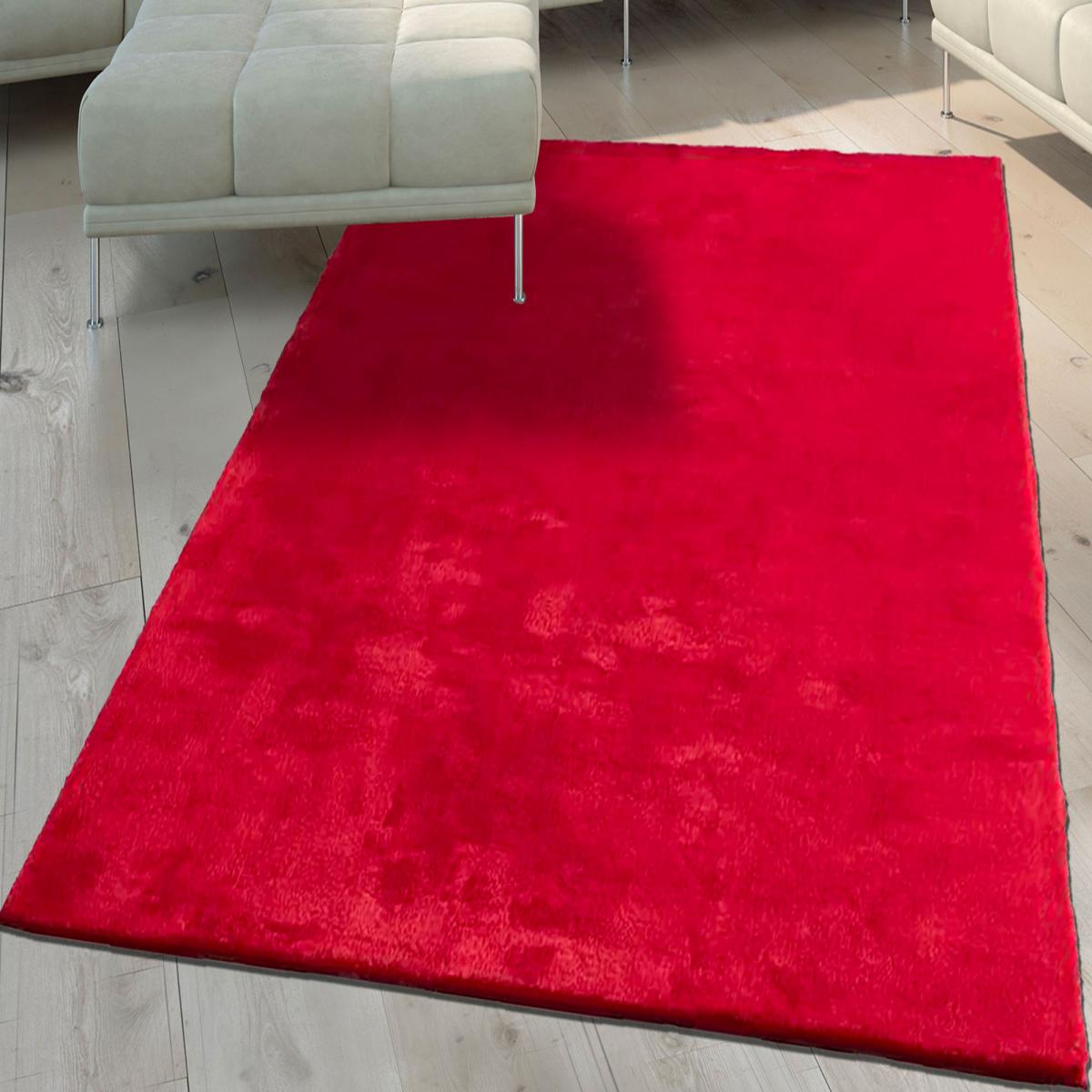 Tapis salon LYN10 LAVABLE, soft et soyeux, tapis uni à l'aspect Shaggy — vue 3