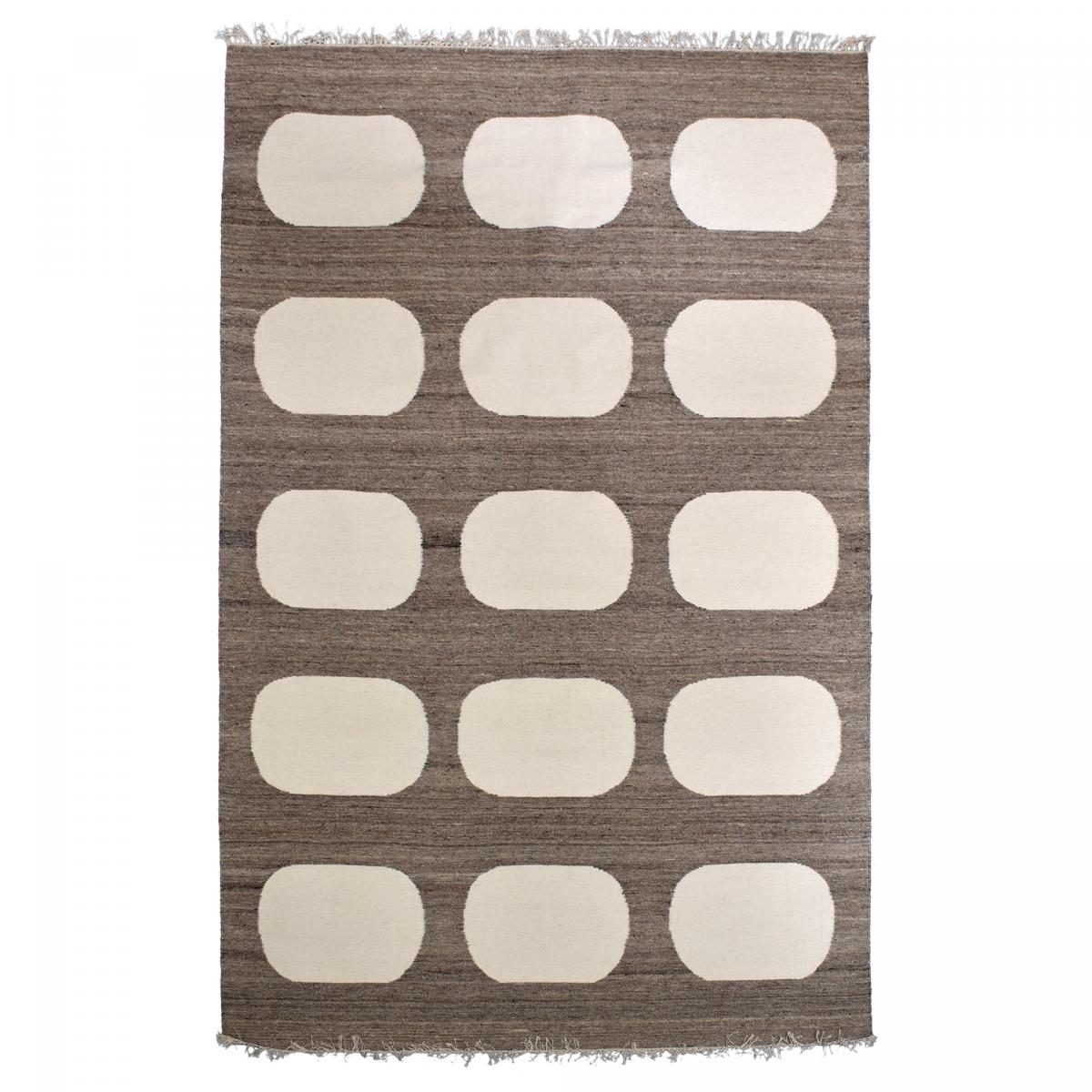 Tapis salon et chambre fait main en laine motif rond KODA