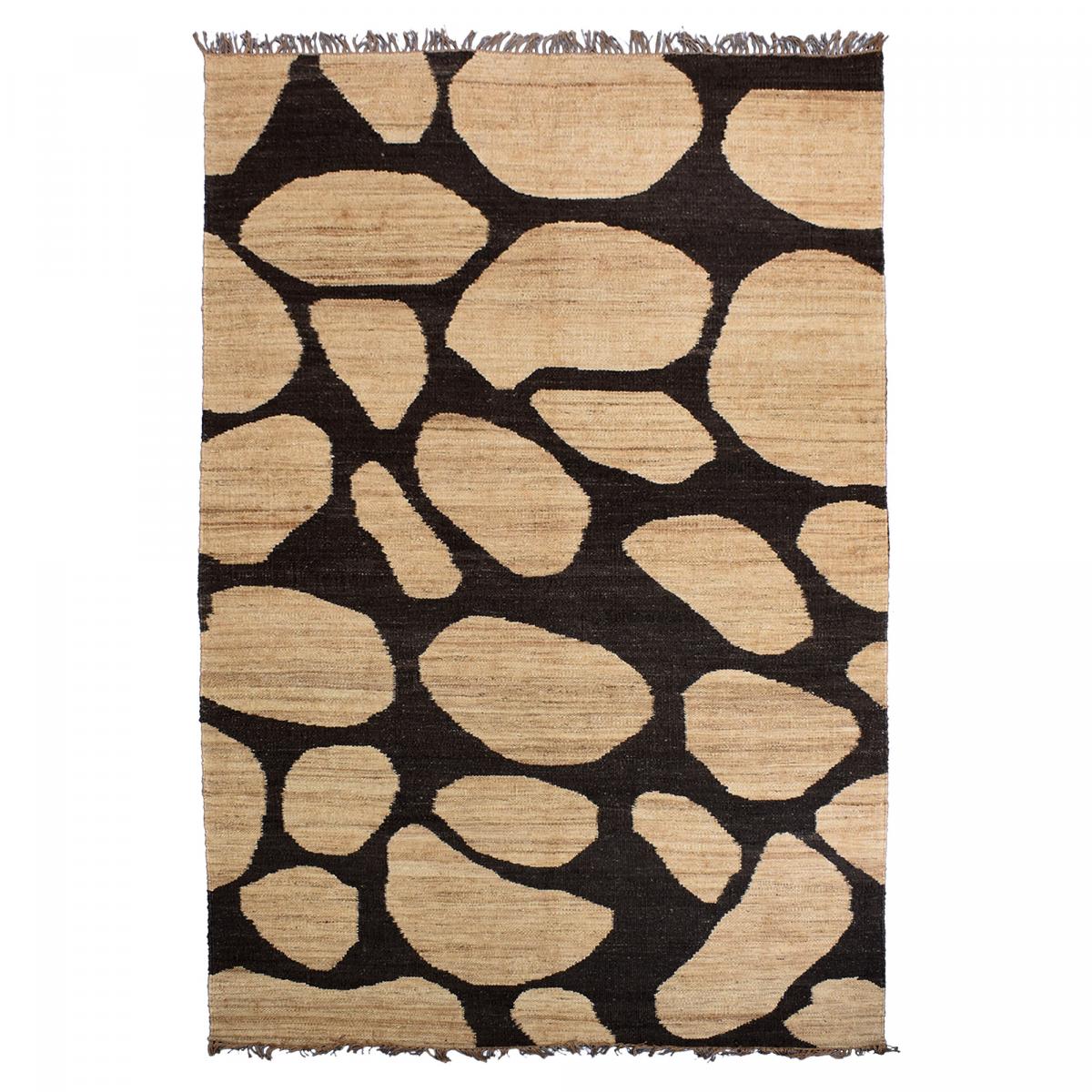 Tapis jute fait main motif rond DUSKIA