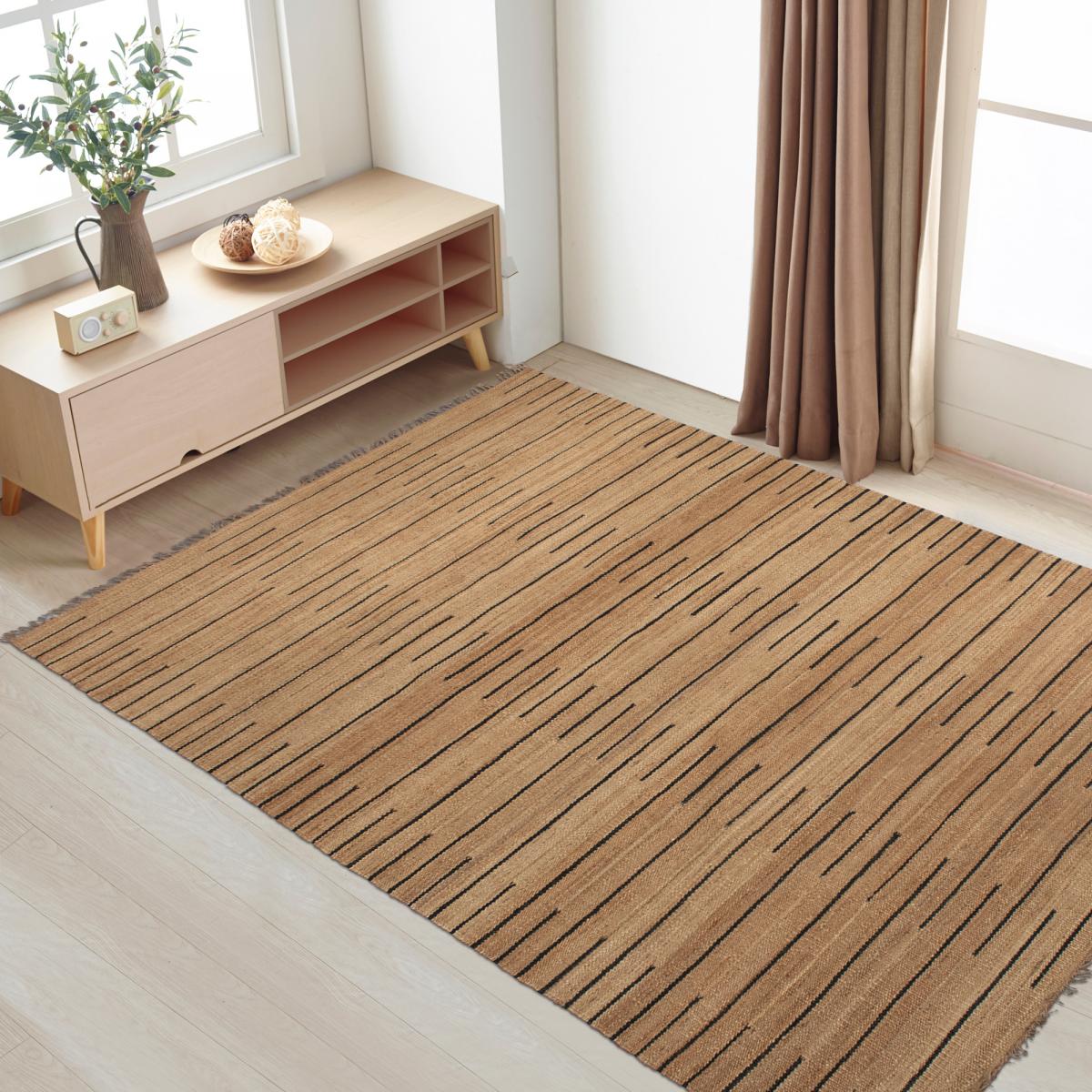 Tapis jute fait main motif simple TASNIM — vue 3