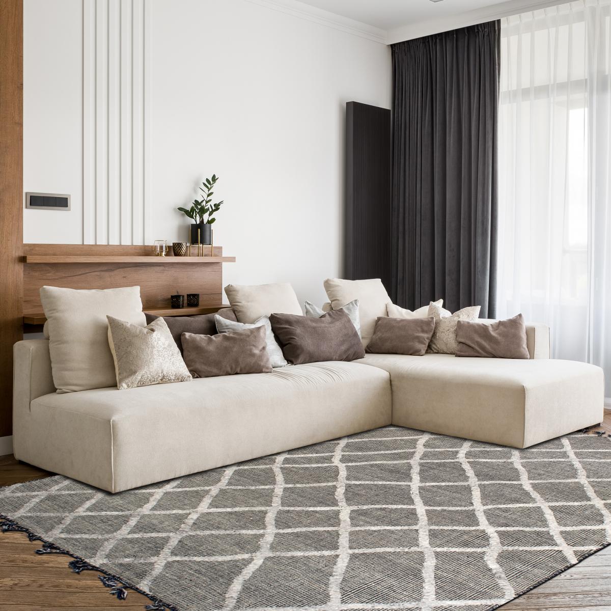 Tapis salon SIANA en laine Fait main — vue 5