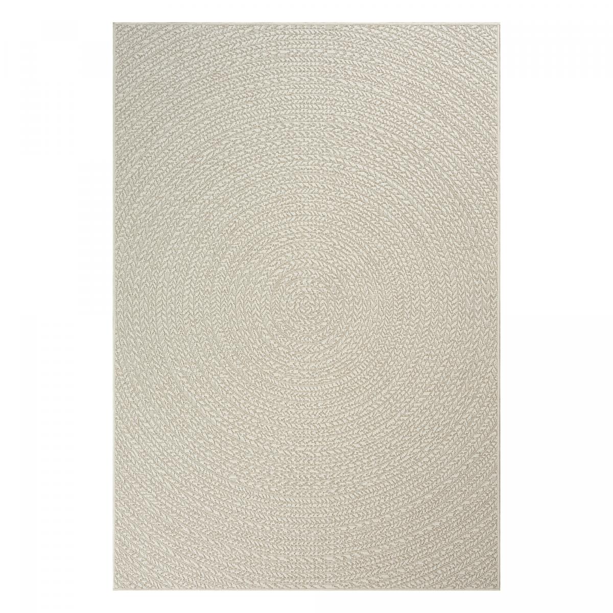 Tapis extérieur intérieur LYN13 REZY aspect jute motif rond ton sur ton