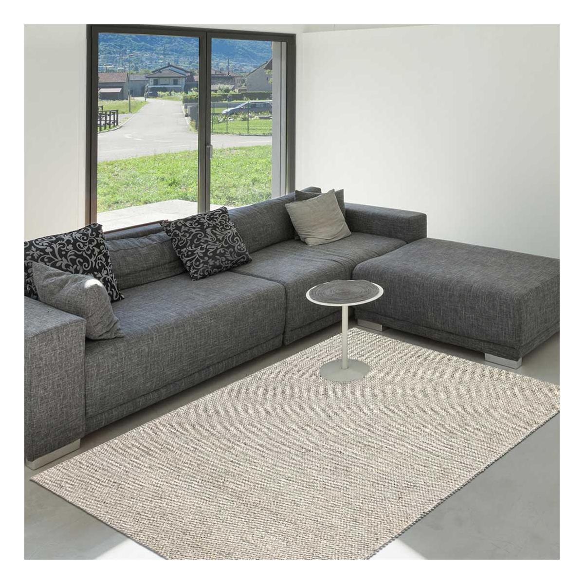 Tapis kilim fait main en laine motif uni LOOK 603 — vue 3