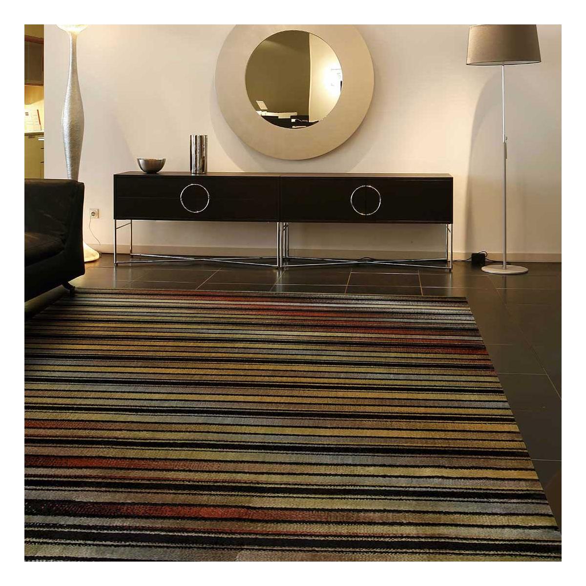 Tapis salon et chambre tissé motif géométrique STRIPACT — vue 3