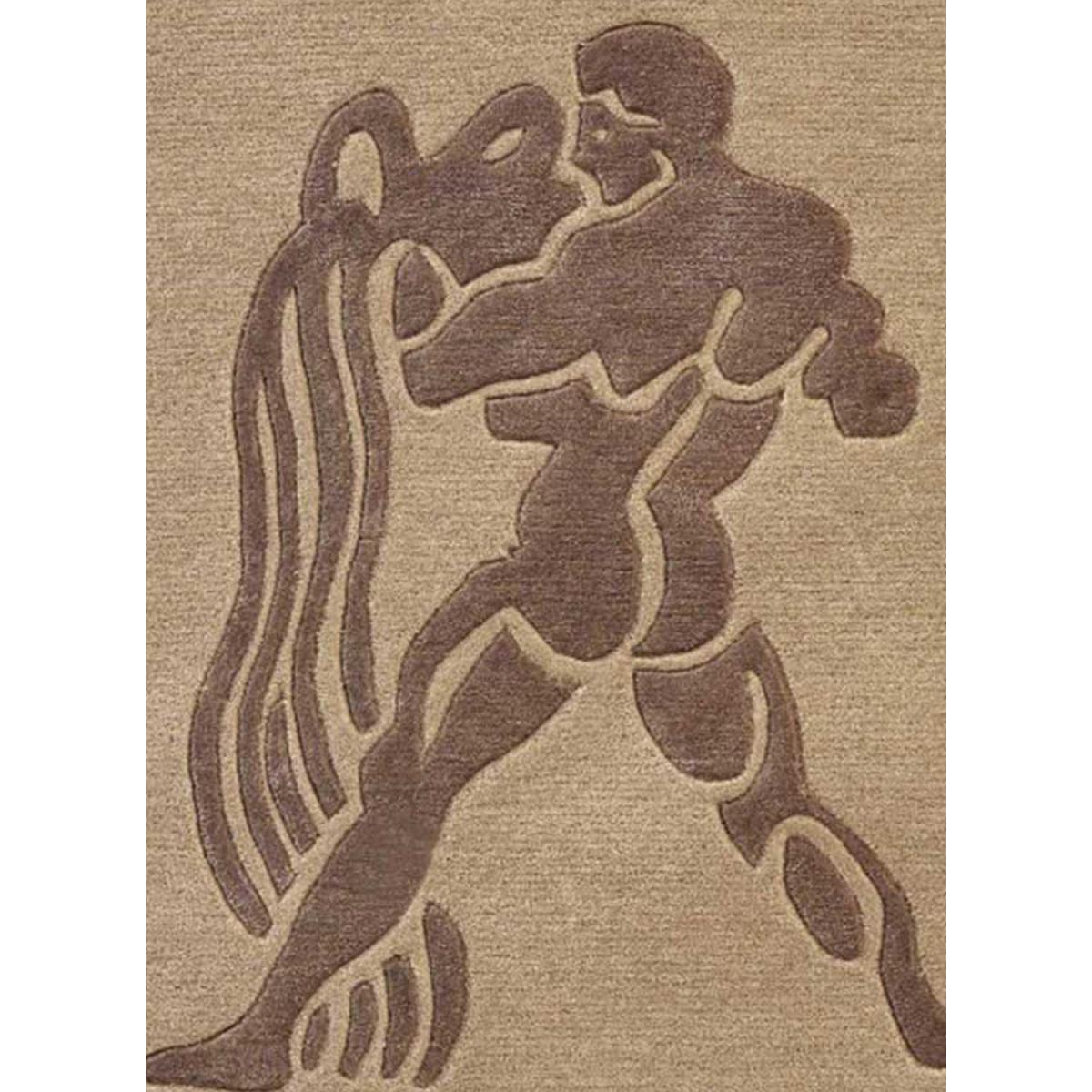 Tapis salon et chambre fait main en laine motif géométrique RIUS — vue 3