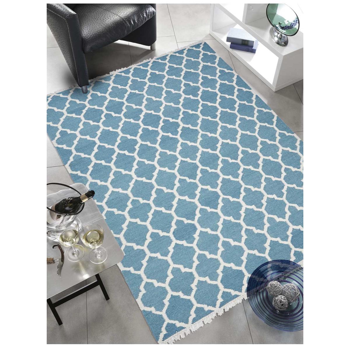 Tapis salon et chambre fait main en laine motif scandinave ARIFA — vue 3