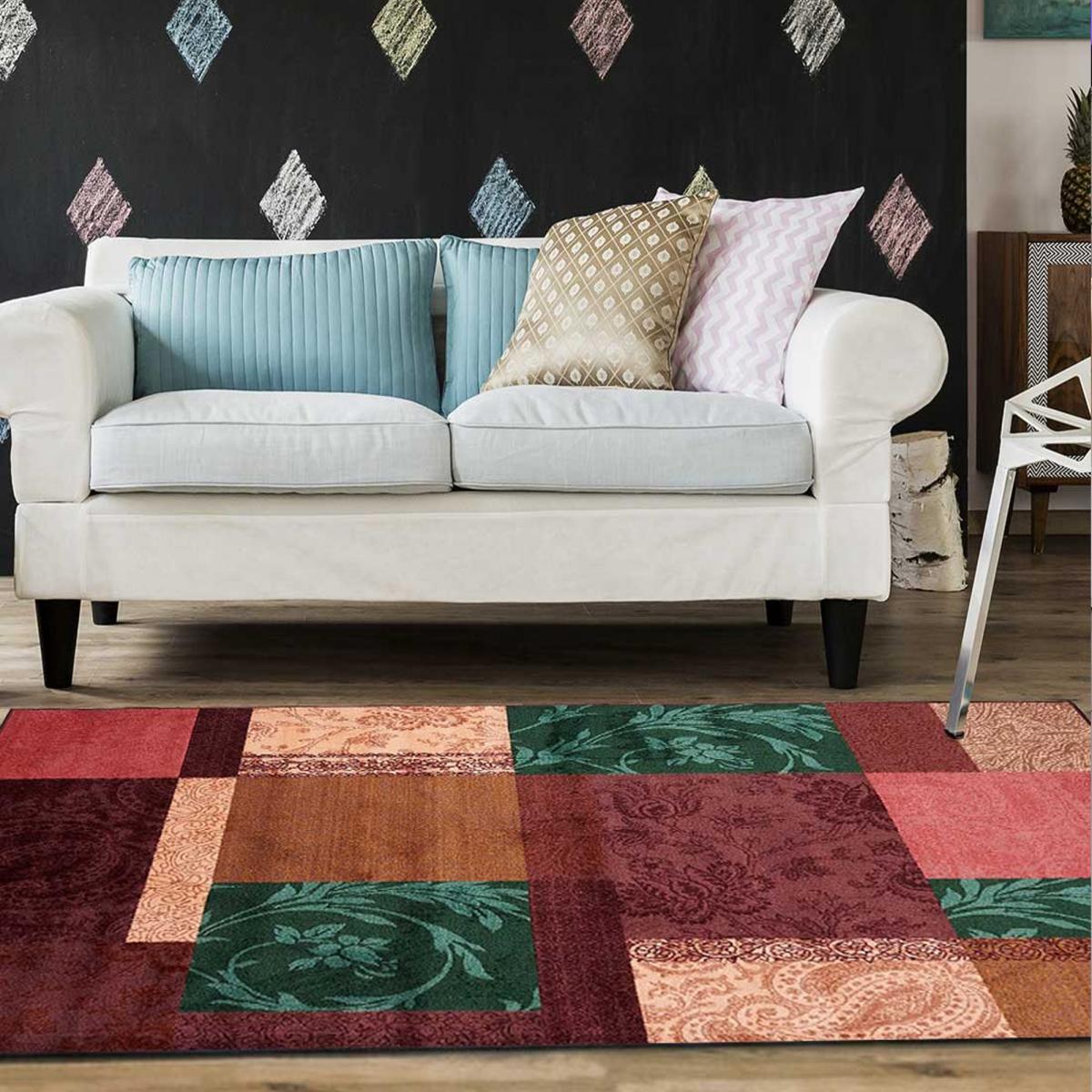 Tapis salon et chambre tissé motif géométrique ARTISPA — vue 3