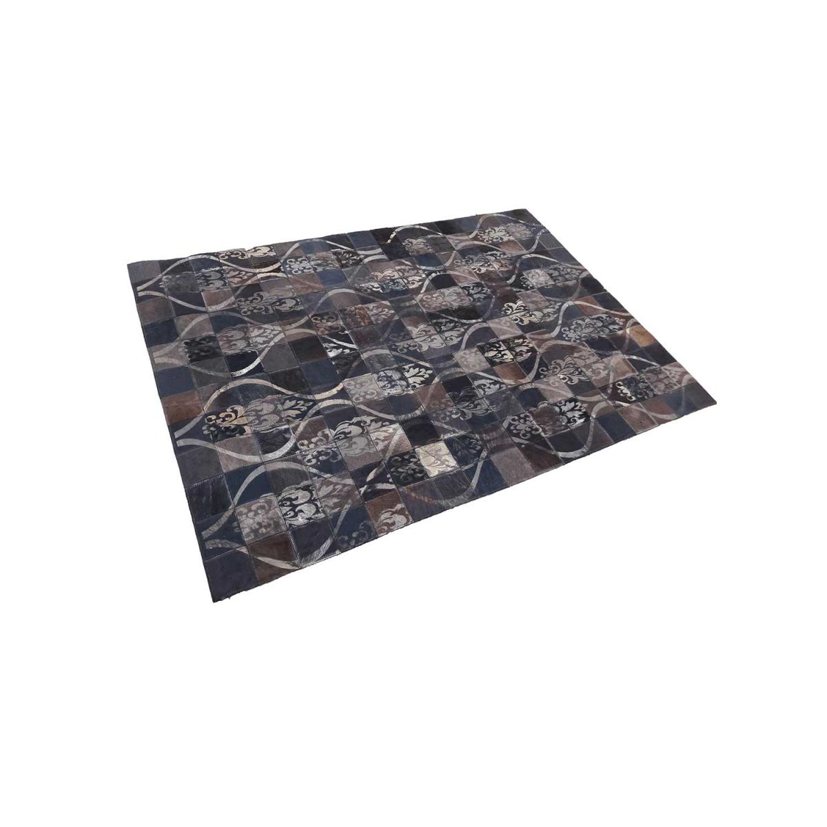 Tapis peau de vache AURELIA, kilim fait main — vue 6