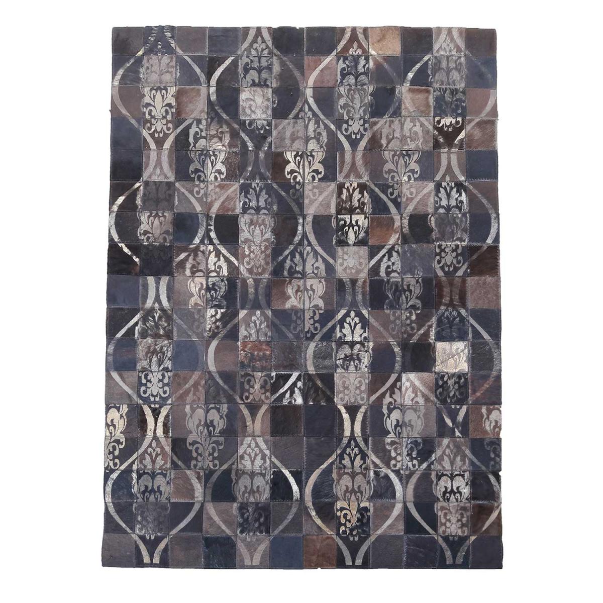 Tapis peau de vache AURELIA, kilim fait main