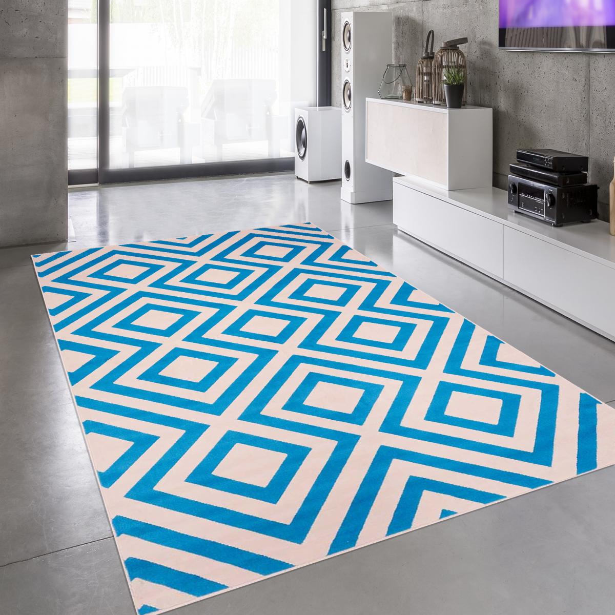 Tapis chambre tissé motif géométrique LYN49 NICE — vue 3