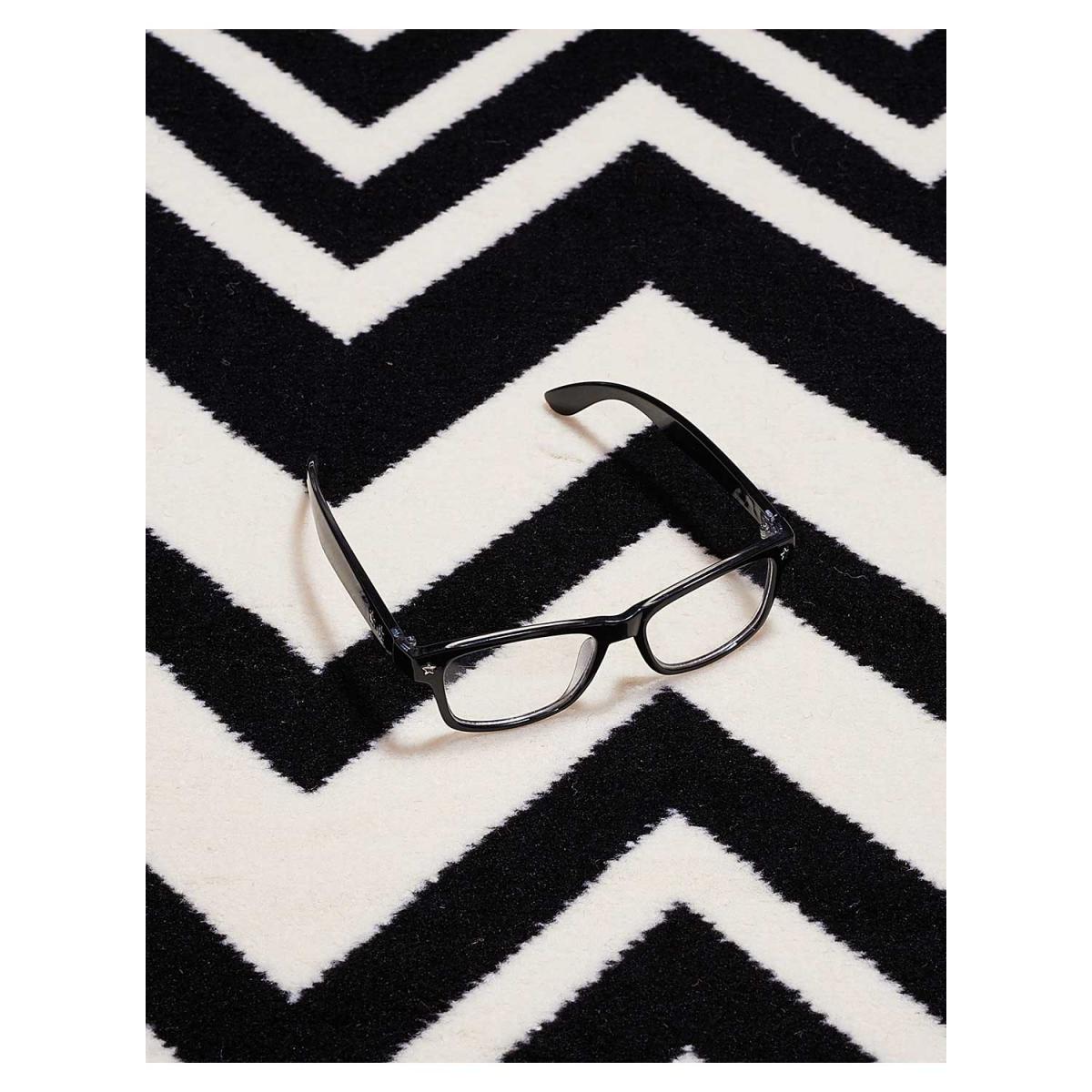 Tapis chambre tissé motif géométrique LYN1 VAGUES — vue 4