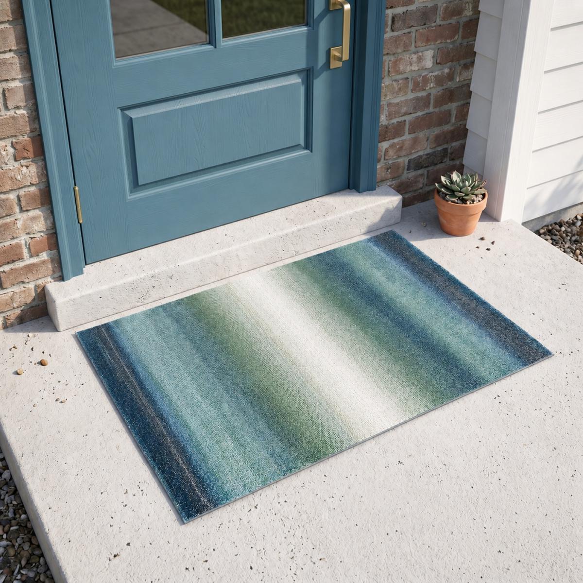 Tapis entrée tissé motif géométrique BRADO — vue 3