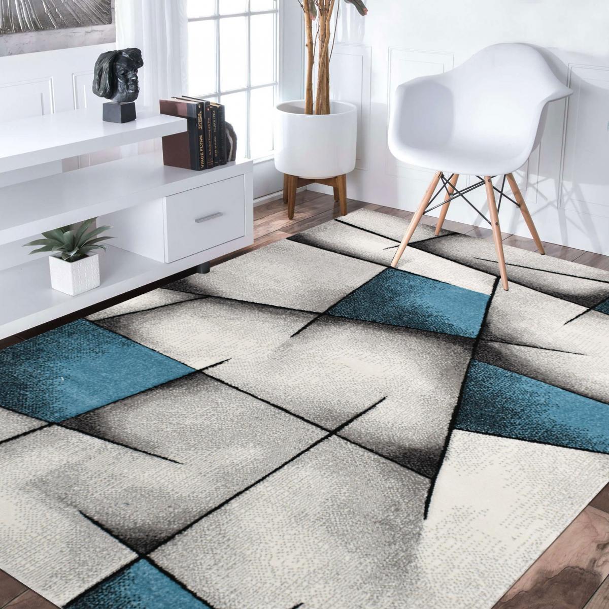 Tapis pour une chambre ou une entrée tissé motif géométrique PAR 3D — vue 3