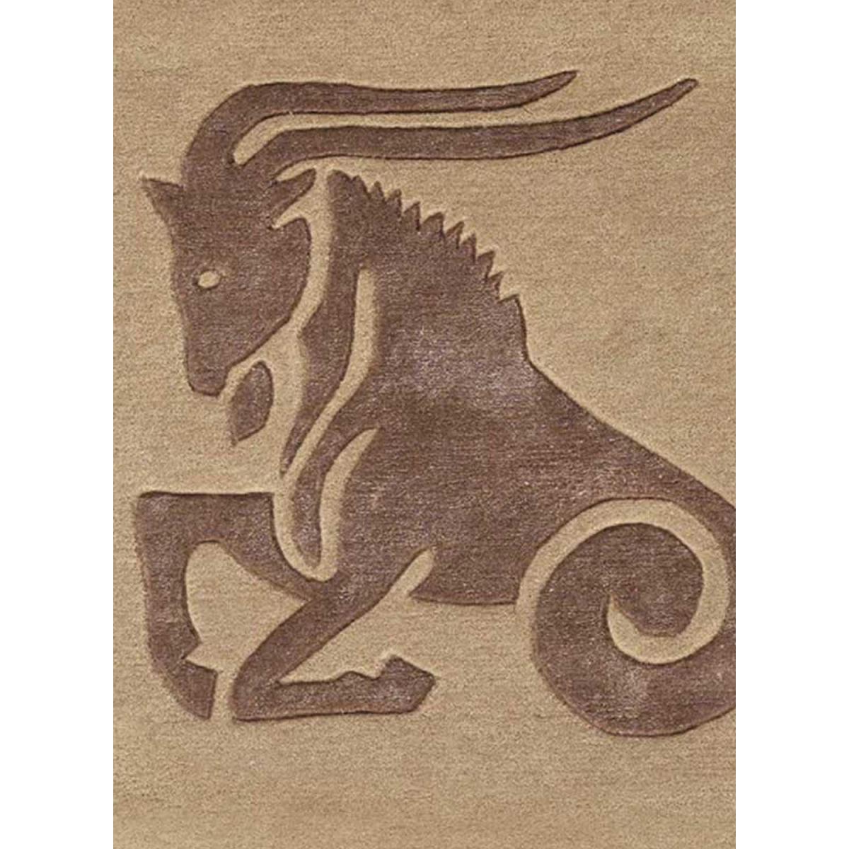 Tapis salon et chambre fait main en laine motif animaux CAPRICORN — vue 4