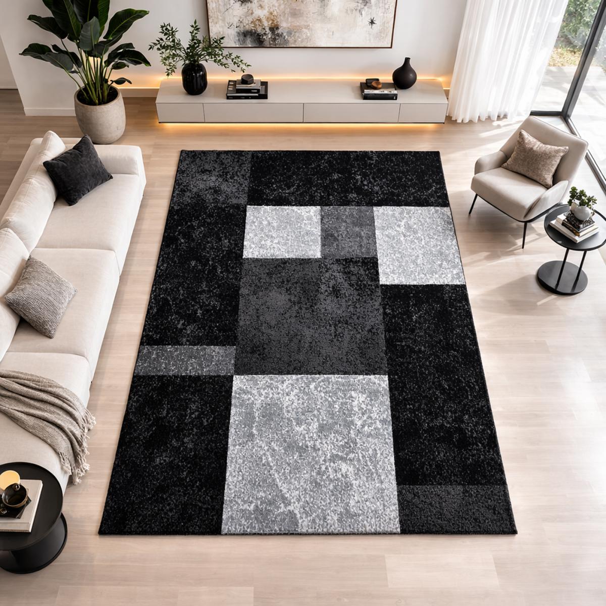 Tapis salon et chambre tissé motif géométrique CARARELLE — vue 3