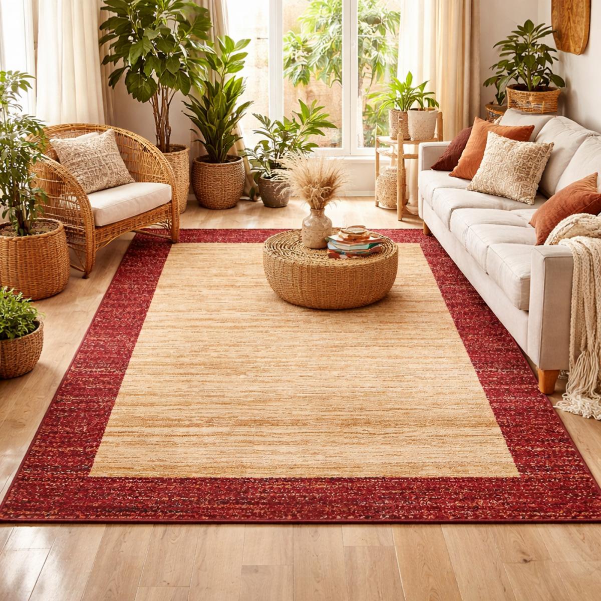 Tapis salon et chambre tissé motif simple CHOBAY 2 — vue 6